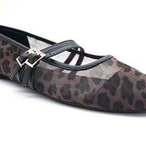 Kenneth Cole Black Leopard Flats